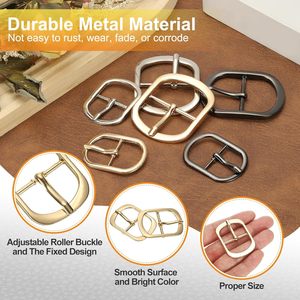 Hebillas de metal ajustables de una sola punta con barra central ovalada para cinturones y bolsos - Product Image 3