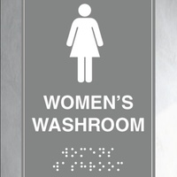Panneau de signalisation en braille personnalisé en métal et acrylique, panneau de signalisation pour les toilettes avec éclairage LED, résistant aux intempéries IP65 pour une utilisation en intérieur/extérieur