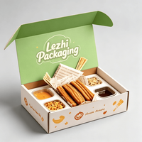 Boîte d'emballage en papier personnalisée de qualité alimentaire pour gaufres, mochi, donuts, sushis, snacks à emporter, churros, avec trous pour sauce