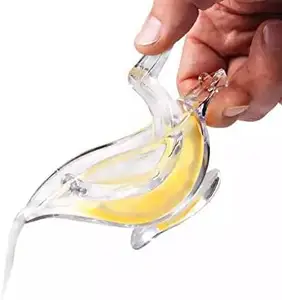 Tragbare transparente Acryl manuelle Frucht Zitronensaft presse Hand Zitronen presse Vogel