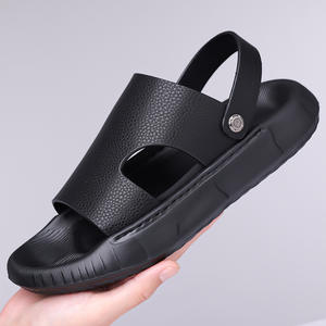Chanclas para hombre para uso casual de verano, transpirables y con suela suave, chanclas modernas hechas de cuero. - Product Image 5