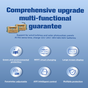 Nhà máy hoạt động Boost MPPT gió năng lượng Mặt Trời bổ sung năng lượng mặt trời sạc điều khiển hỗ trợ 12v24v36v48v pin với 4 USB Kết quả đầu ra - Product Image 4