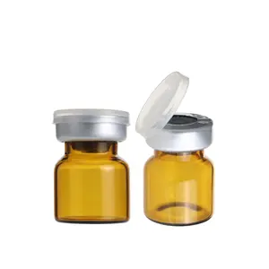 Botellas de inyección médica de lujo, viales de vidrio de 3ml para aceite capilar, botella de ampolla de vidrio tubular con tapa de vial de aluminio de 20mm