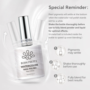 BORN PRETTY Vernis à ongles effet <span class=keywords><strong>aquarelle</strong></span> nacré blanc, sans lampe UV, anti-jaunissement, brillance nacrée, vente en gros pour nail art - Product Image 6