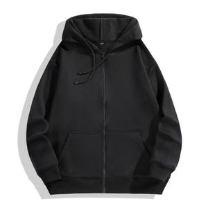 Custom Logo Men’s Zip Up Hoodie Heavyweight Fleece Full Zip Hooded Sweatshirt Streetwear Manufacturer - Product Image 2