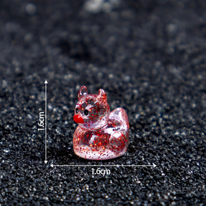 Miniature de canard diable scintillant pour Halloween, accessoires d'artisanat en résine DIY, ornement - Product Image 5