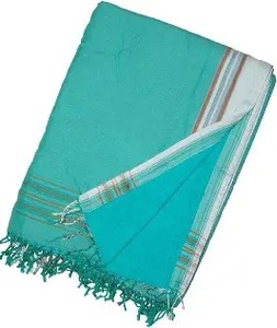 Serviette Kikoy Turquoise en Coton, Paréo de Plage à Rayures, Légère, Tissée, Absorbante, Faite à la Main, Serviette de Bain de Voyage pour Resort - Product Image 3