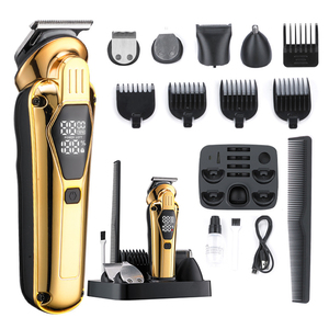 Tondeuse à cheveux électrique sans fil rechargeable USB 5-en-1 pour hommes, étanche IPX6, pour visage, moustache, corps, oreilles et nez - Product Image 1