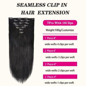 Extensiones de Cabello Remy Virgen Europeo de 22-24 Pulgadas, 100% Cabello Humano Liso, Doble Trama a Máquina, Aptas para Todos los Colores - Product Image 3