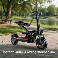 Trottinette électrique familiale haut de gamme avec siège - Longue autonomie 35 km, trottinette pliable pour parents et enfants, marché européen