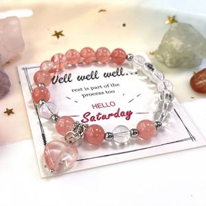 Bracelet en pierre naturelle avec perles de verre colorées, symbole de compassion et de gentillesse, bijou très apprécié, carte de conseils d'entretien. - Product Image 5