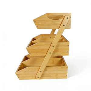 Présentoir Commercial Robuste en Bambou Moderne à 3 Niveaux pour Comptoir – Idéal pour Magasin, Boulangerie, Station <span class=keywords><strong>de</strong></span> Snacks – Écologique - Product Image 5