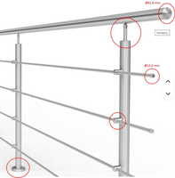 Accessoires de balustrade en acier inoxydable pour balcon et escalier, design européen, pour hôtels et hôpitaux