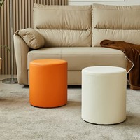 Tabouret de club modulaire en cuir, best-seller, avec revêtement en tissu, pouf rond, mobilier