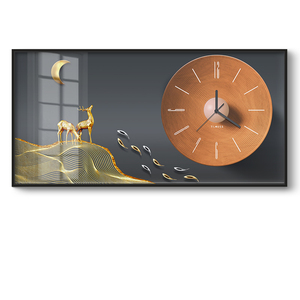 Huamiao bán buôn thời trang sáng tạo phòng khách đồng hồ treo tường kết hợp cuộc sống động vật trang trí pha lê sứ sơn đồng hồ - Product Image 3