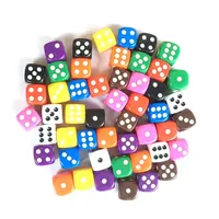 16mm d6 acrilico poliedrico angolo tondo con puntini pipa poliedrico bianco multicolore In Stock gioco da tavolo dadi