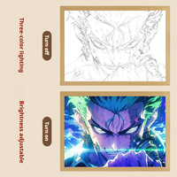 Precio al por Mayor, Obras de Arte Enmarcadas en 3D, Ilusión Óptica, Pintura de Luz Anime, Arte de One Piece, LED Zoro para Decoración de Escritorio