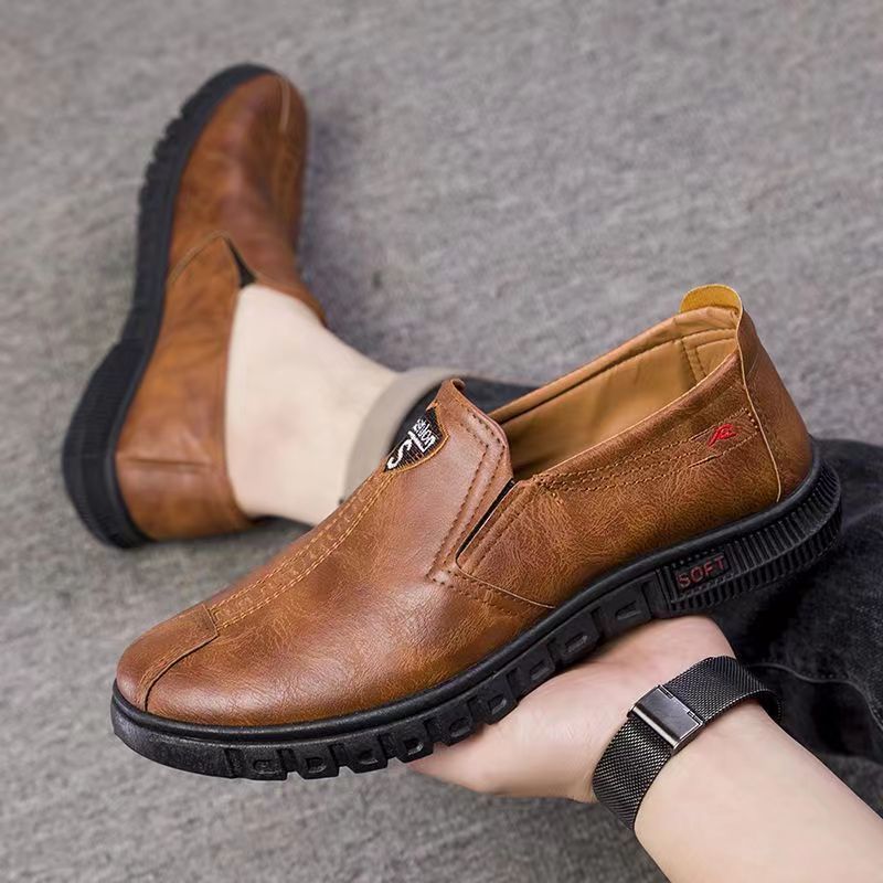 Hongyan New Versatile Men's PU Waterproof Casual Running Shoes Fashion Shoes