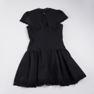 Vestido Elegante de Color Sólido con Corte en Forma de Lágrima y Cintura Ajustada - Product Image 2