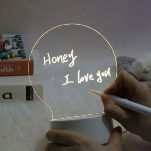 Lampada LED Creativa con Lavagna per Messaggi, Luce Notturna USB Riscrivibile, Luce Calda e Soffusa, Lampada in Acrilico per Bambini, Decorazione per Fidanzate - Product Image 5