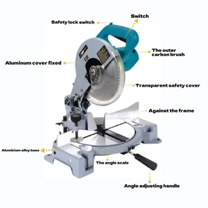 Sierra ingletadora deslizante modelo MS002, 255mm, 1850W, Herramientas Eléctricas profesionales, sierra ingletadora eléctrica <span class=keywords><strong>de</strong></span> aluminio y <span class=keywords><strong>madera</strong></span> <span class=keywords><strong>de</strong></span> 4800rpm - Product Image 2