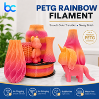 Filament PETG Soie Arc-en-ciel Becreative OEM 1,75 mm 1 kg Brillant Dégradé de Couleurs pour Imprimante 3D Haute Résistance Moulage Vente en Gros