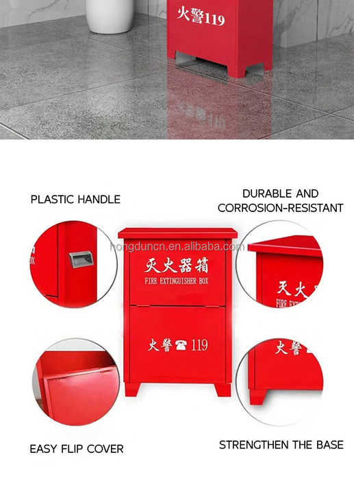 Fire Extinguisher Emergency Box - Red Steel Storage Unit for Quick ...