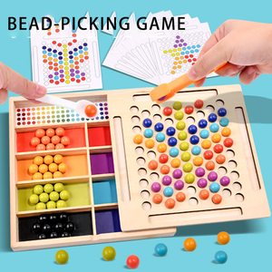 Jouets éducatifs en bois : Kits de perles colorées à clipser, jeux de société d'apprentissage pour enfants, garçons et filles - Product Image 6