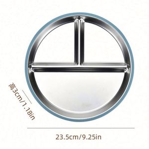 Assiettes pour enfants en acier inoxydable 304, écologiques, non toxiques, sans BPA, de qualité alimentaire, avec base à ventouse - Product Image 1