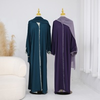 Robe Abaya Modeste Ouverte sur le Devant Nuosha OEM pour Femmes Musulmanes – Longue Robe Maxi Élégante pour le Quotidien et les Événements Formels
