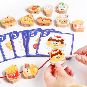 <span class=keywords><strong>Jeu</strong></span> de perles en bois pour enfants, en bois de hêtre, pour l'exercice de la concentration et le développement de la pensée logique, 3 styles au choix, jouet d'enfilage de perles pour enfants - Product Image 3