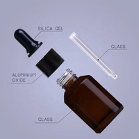 30ml 60ml Bernsteinfarbene/Grüne/Weiße Glas-Tropfflasche für Hautpflege-Serum Ätherisches Öl Kosmetik-Verpackungsbehälter