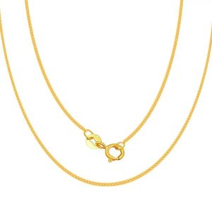Trendy Custom Size AU750 Yellow Rose Gold Chopin Link <b>Necklace</b> 18K <b>Solid</b> Gold Jewelry Chain for Weddings Engagements Gifts - Product Image 1