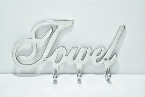 Premium Quality Decorative ‘Towel’ Metal <b>Wall</b> <b>Hook</b> <b>Rack</b> for Bathroom <b>Wall</b> Mounted Towel & Cloth Holder Available for Sale - Product Image 2