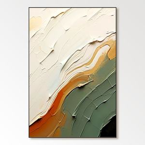 Peinture à l'huile abstraite minimaliste, art sur toile fait main pour la décoration d'un espace de coworking ou d'un bureau - Product Image 2