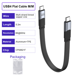 ULT-Unite <span class=keywords><strong>สาย</strong></span>เคเบิล USB4ฟังก์ชั่นเต็มรูปแบบสายเคเบิลแบบแบนนุ่ม40Gbps Type C ถึง C <span class=keywords><strong>สาย</strong></span>ข้อมูล240W 8K สำหรับชาร์จการส่งข้อมูลวิดีโอข้อมูล - Product Image 5