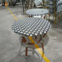 Table de bistrot en rotin écologique, résistante aux intempéries, empilable, pour restaurant, café, jardin, extérieur