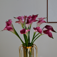 Fleurs artificielles en PU de haute qualité, effet toucher réel, lys calla blancs pour mariage, fête, décoration de la maison, centre de table