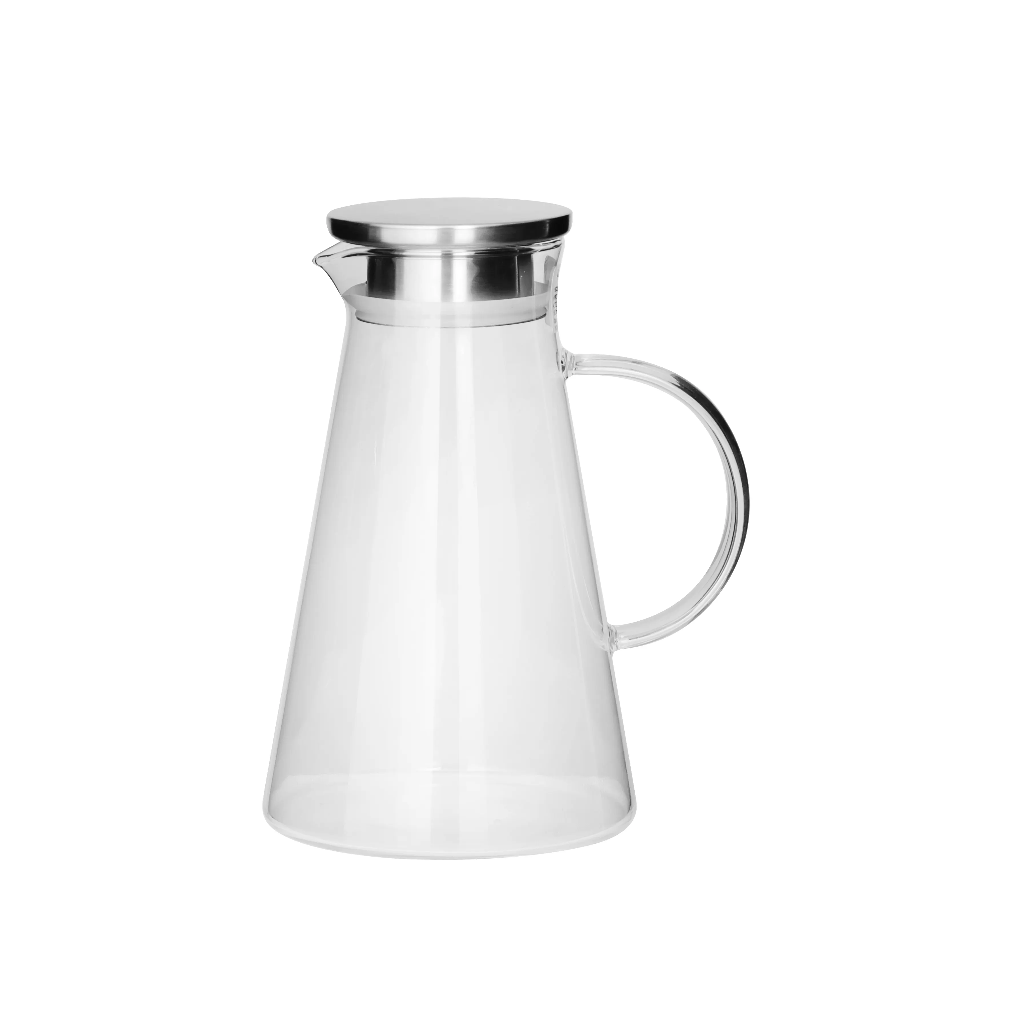 Large capacity glass kettle with lid cold and hot unbreakable glass water bottle