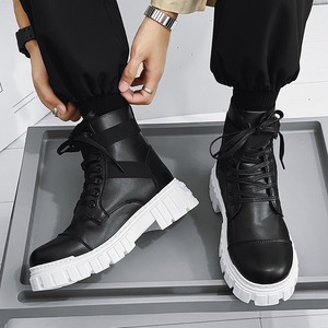 Bottes <span class=keywords><strong>Martin</strong></span> pour homme, nouvelle collection 2025, noires, <span class=keywords><strong>style</strong></span> britannique, bottes de <span class=keywords><strong>moto</strong></span>, bottes de travail - Product Image 5