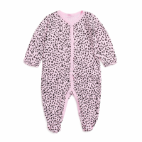 Pijama de algodón de manga larga para bebé recién nacido, pelele unisex con patucos, broches, suave y transpirable, lote al por mayor