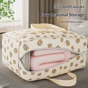 Sac de rangement matelassé à motif floral pour garçons, avec poignées renforcées, imperméable, anti-poussière, <span class=keywords><strong>en</strong></span> tissu non tissé, grande capacité, pour voyage et déménagement - Product Image 2