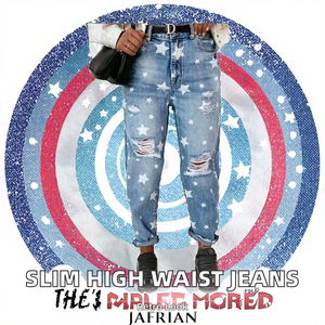 Jeans OEM Personalizados de Alta Calidad, Modelo Slimmer con Agujeros, Cintura Alta, Estilo Femenino 8008, Tela Denim Informal para Verano e Invierno - Product Image 2