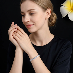 Pulsera de tenis con corazón de piedra lunar arcoíris natural, plata de ley 925, joyería fina, proveedor mayorista OEM ODM - Product Image 6