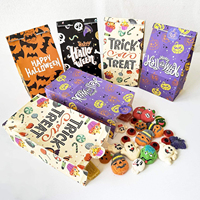 Sacs à bonbons d'Halloween personnalisés en gros avec logo, sacs de friandises pour la fête, sacs en papier kraft écologiques et recyclables avec poignée pour les fêtes