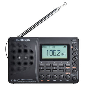 Radio portátil multibanda HanRongDa MA-603 AM FM SW PLL con reproductor MP3 de 128GB y altavoz incorporado para personas mayores - Product Image 1