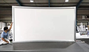 2019 Venta caliente curva de 180 grados ángulo de visión marco fijo pantalla de proyección con terciopelo negro - Product Image 4