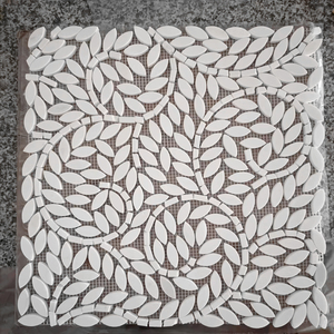 Thiết kế hiện đại lá hoa Gạch <span class=keywords><strong>Mosaic</strong></span> ý Carrara bằng đá cẩm thạch trắng Tường sàn gạch cho biệt thự sử dụng Hy Lạp thassos bằng đá cẩm thạch trắng - Product Image 4