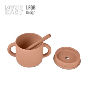 Gobelet d'apprentissage pour bébé en silicone de qualité alimentaire LFGB, avec double poignée, tasse pour enfant, vaisselle pour tout-petits - Product Image 6