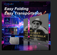 Afficheur LED portable P2.5 avec roues, Wi-Fi sans fil, écran LED pliable pour événements commerciaux et publicité en intérieur